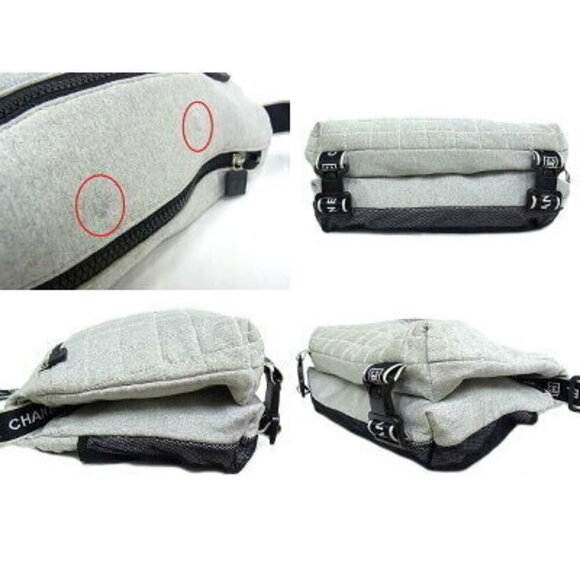 Chanel Sport LineShoulder bag mesh Coco logoMessenger gray black - Picture 4 of 7